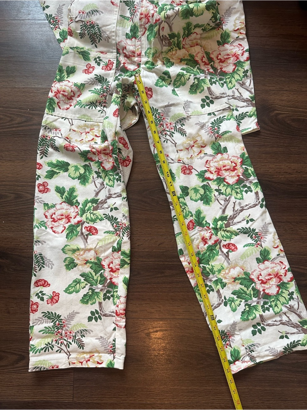 Women’s Flouncy Overalls— Peonies - Picture 6 of 6